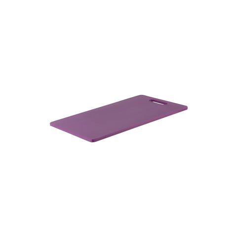 Purple HACCP cutting board showing a deep knife cut that harbours bacteria and fails food safety inspection