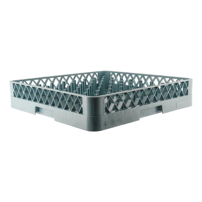 Chef Inox 500x500mm wash rack with pegs holding glassware upright in a commercial dishwasher