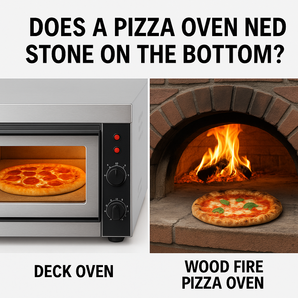 Pizza oven base showing stone cooking surface inside a commercial pizza oven
