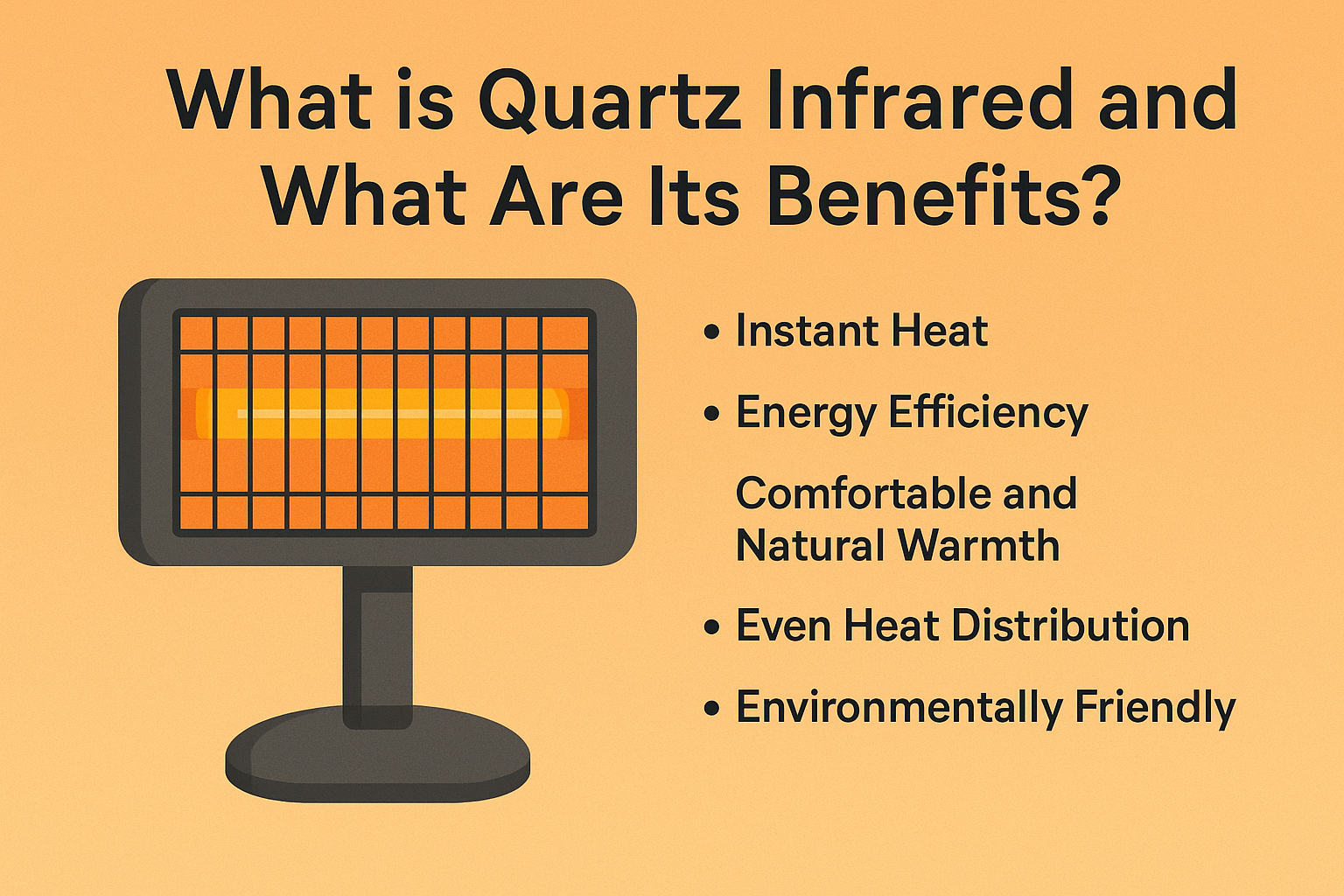 Quartz infrared heating element glowing orange showing fast heat-up for commercial equipment