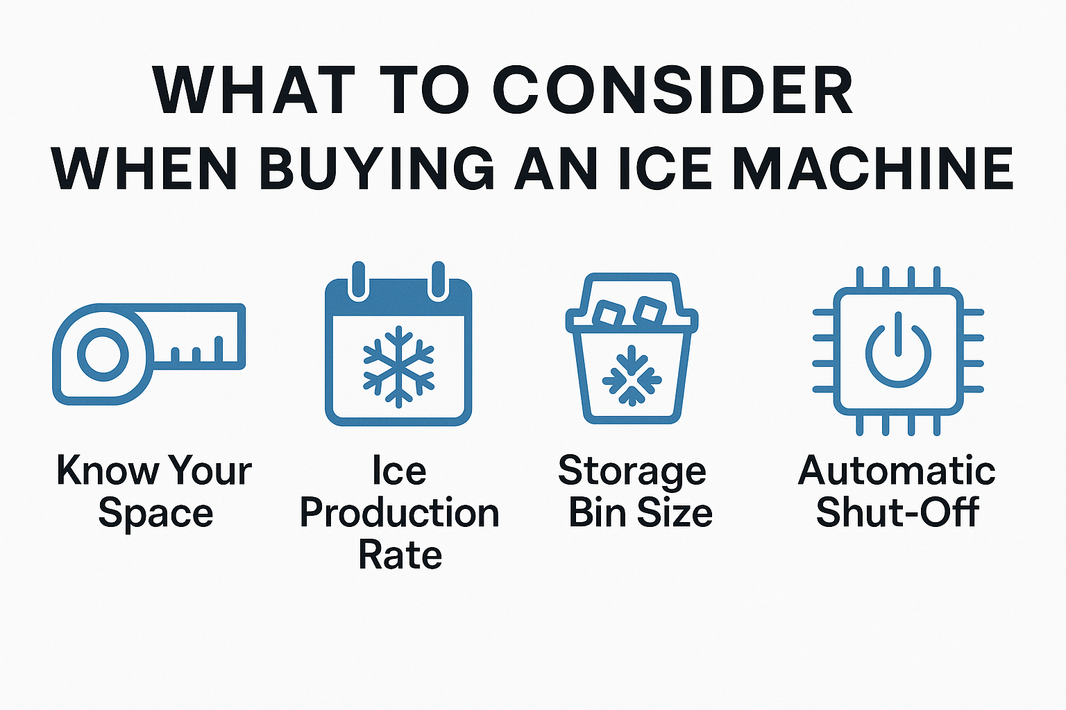 Commercial ice machine producing ice cubes — key buying considerations from Hospitality Connect