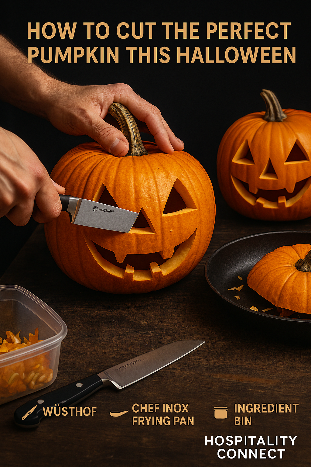 Step-by-step guide to cutting a perfect Halloween pumpkin with a sharp carving knife