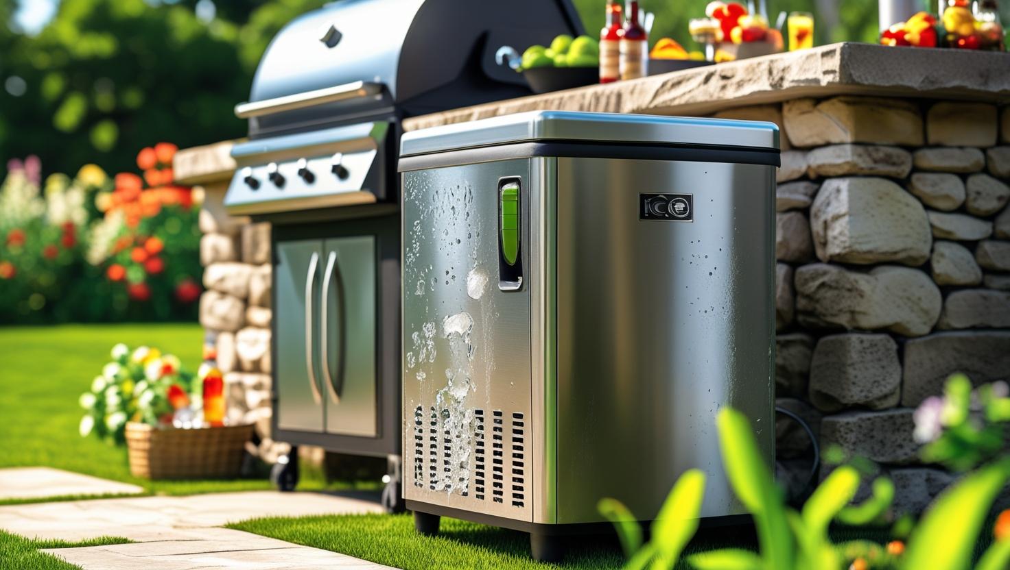 Can I put my ice machine outside? An ice machine installed in an outdoor BBQ entertainment area