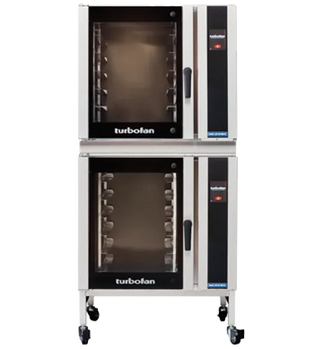 Commercial convection oven with fan-forced heating compared to a domestic oven for a startup business