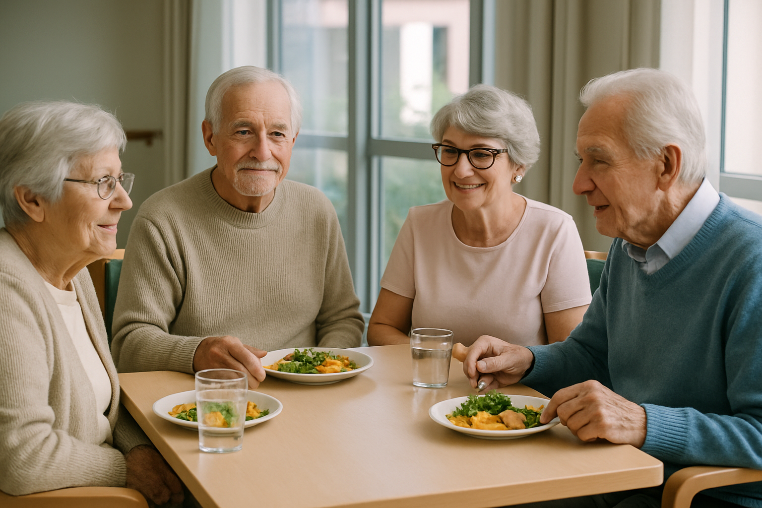 Healthcare dinnerware with non-slip base and high-contrast colours designed for aged care facilities