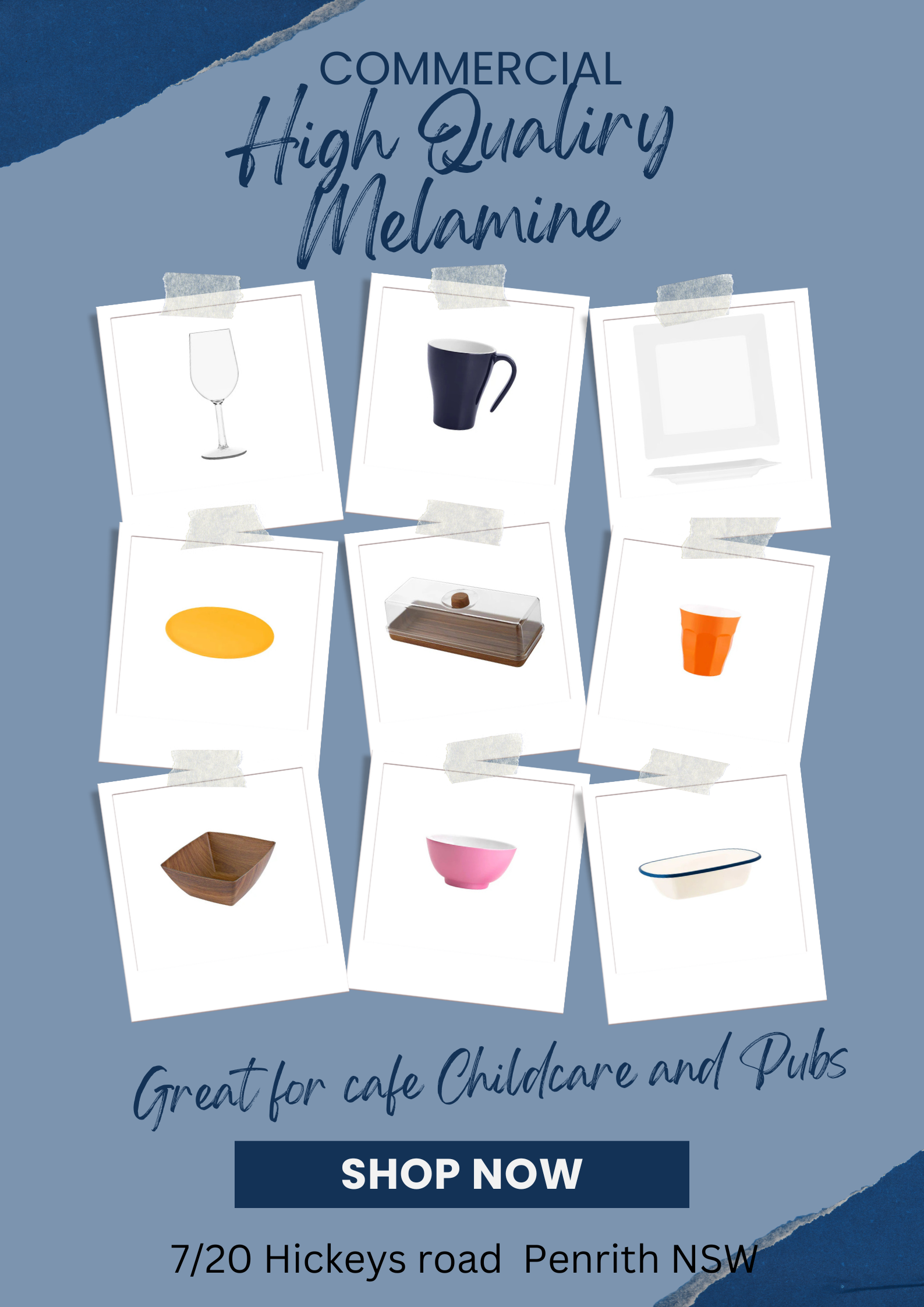 Melamine dinnerware plates and bowls suited to childcare, aged care, and commercial kitchens