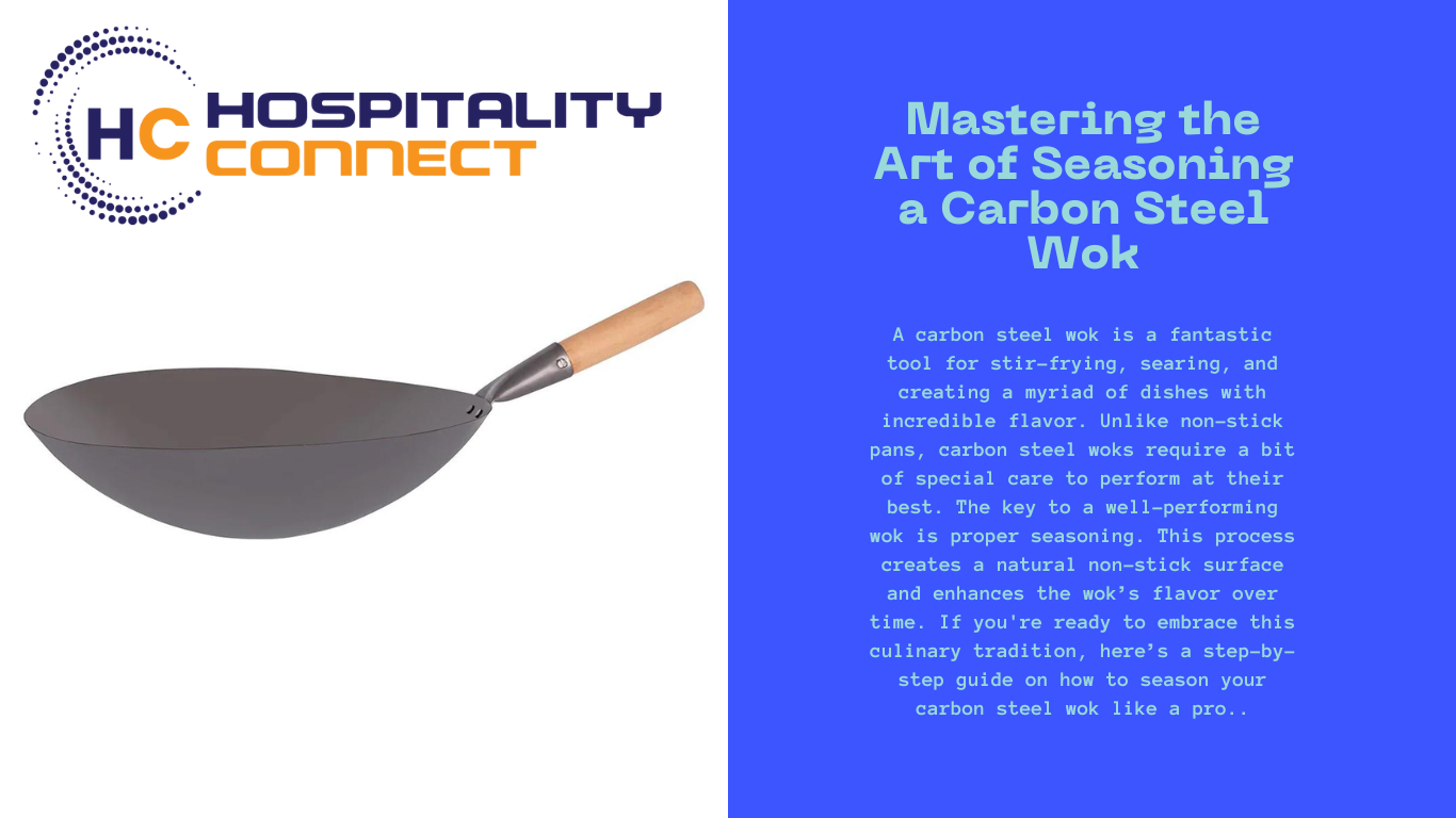 Carbon steel wok being seasoned with oil over a gas burner to build up a natural non-stick coating