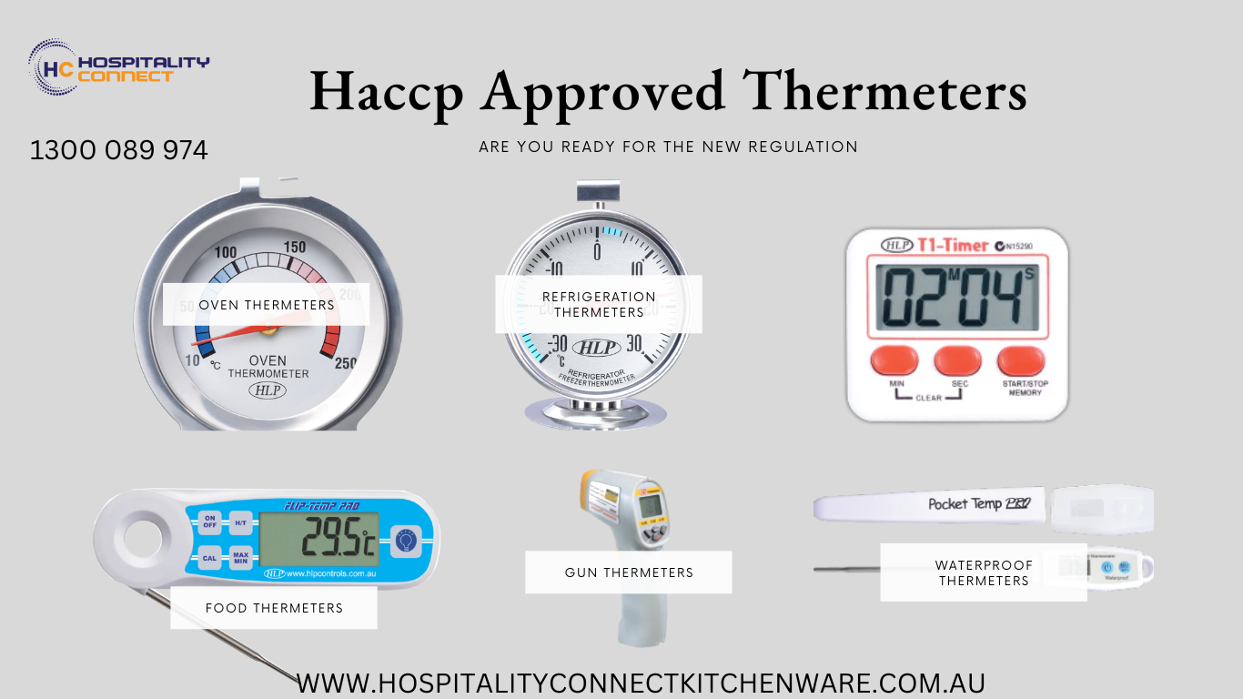 Is your commercial kitchen ready for the new thermometer law changes? HACCP-compliant oven thermometer on display