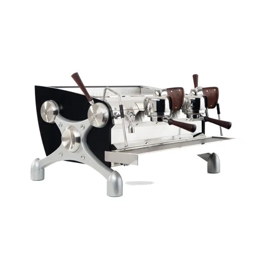 Slayer espresso machine being back-flushed and maintained for long-term performance