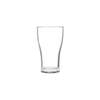Range of polycarbonate and glass drinkware for serving different beverages at the bar