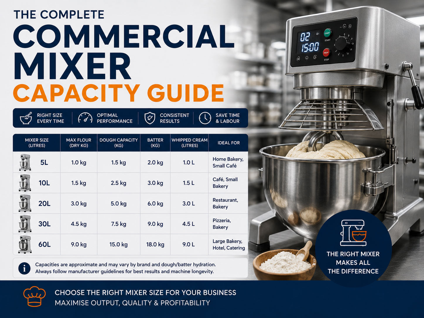 Commercial Mixer Size Guide: What Capacity Mixer Does Your Business Need?