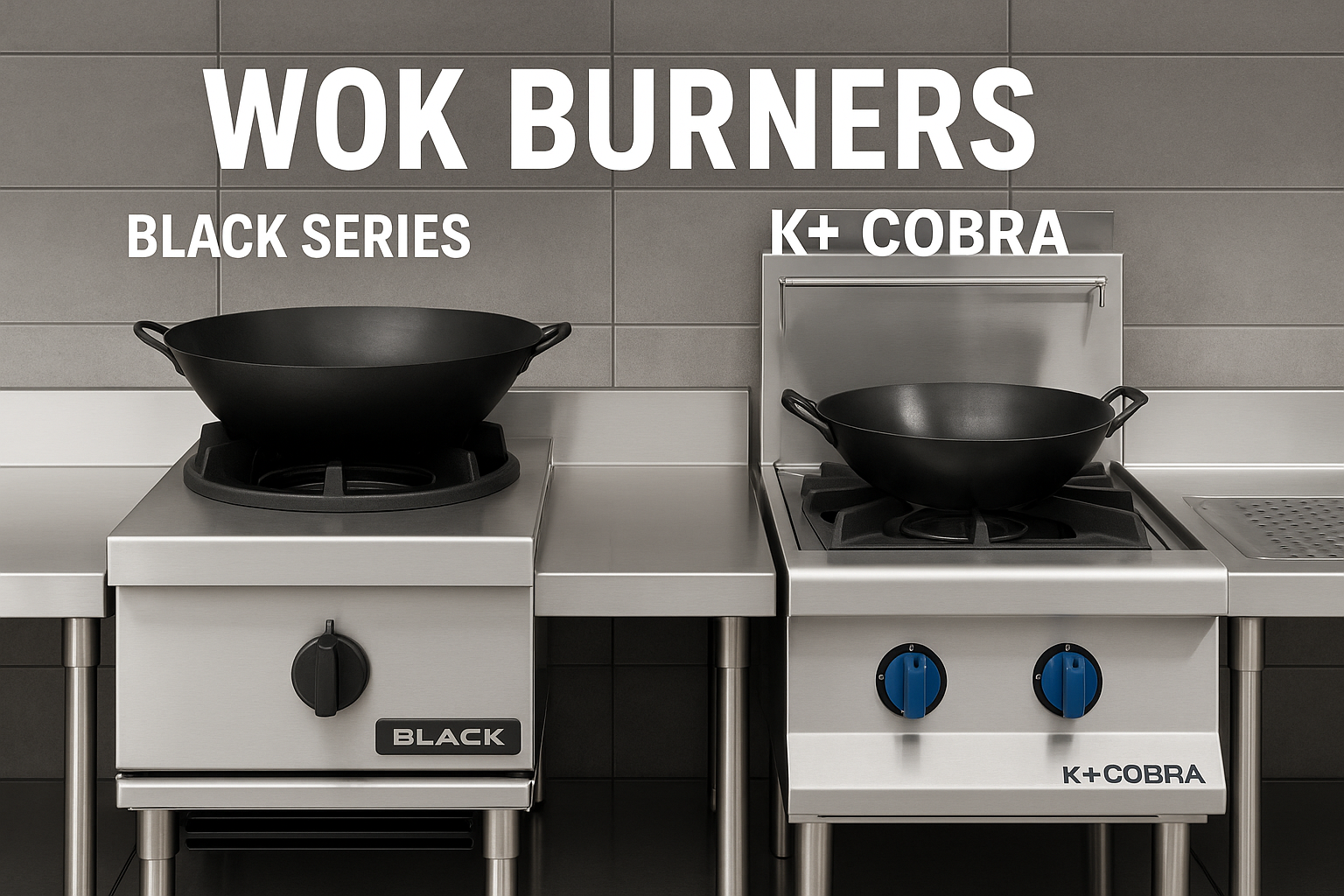 High-powered commercial wok burner with multiple jet rings for intense stir-frying heat