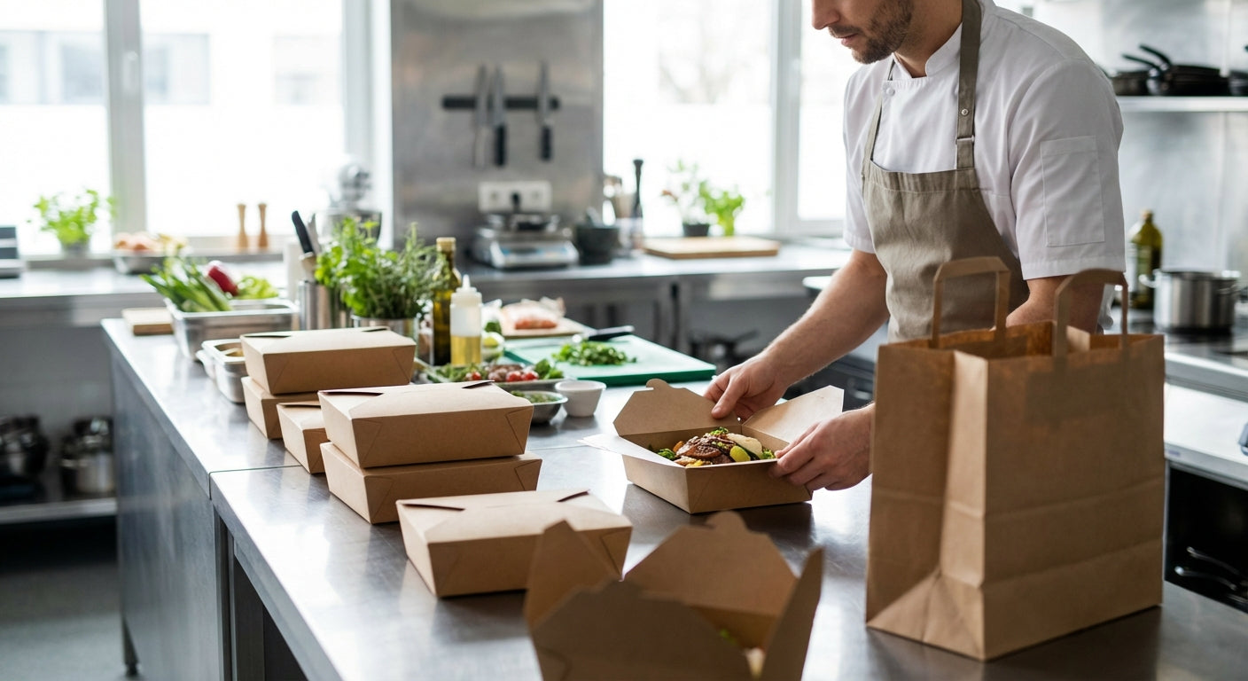 Restaurant food being packaged for Uber Eats delivery — a guide for hospitality owners