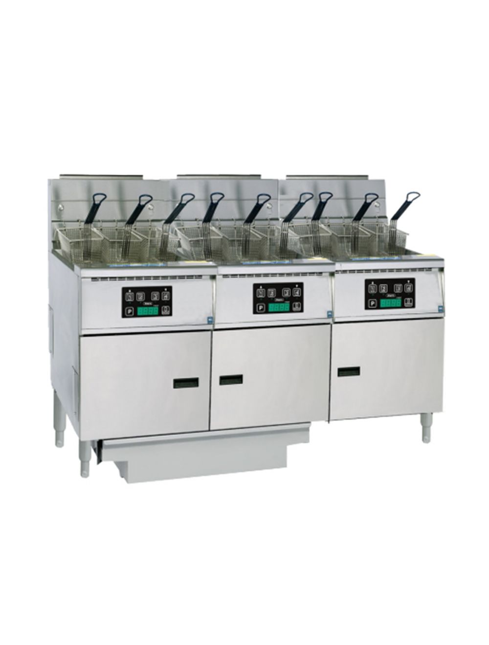 Oil filtration machine removing food particles from commercial deep fryer oil to extend its life