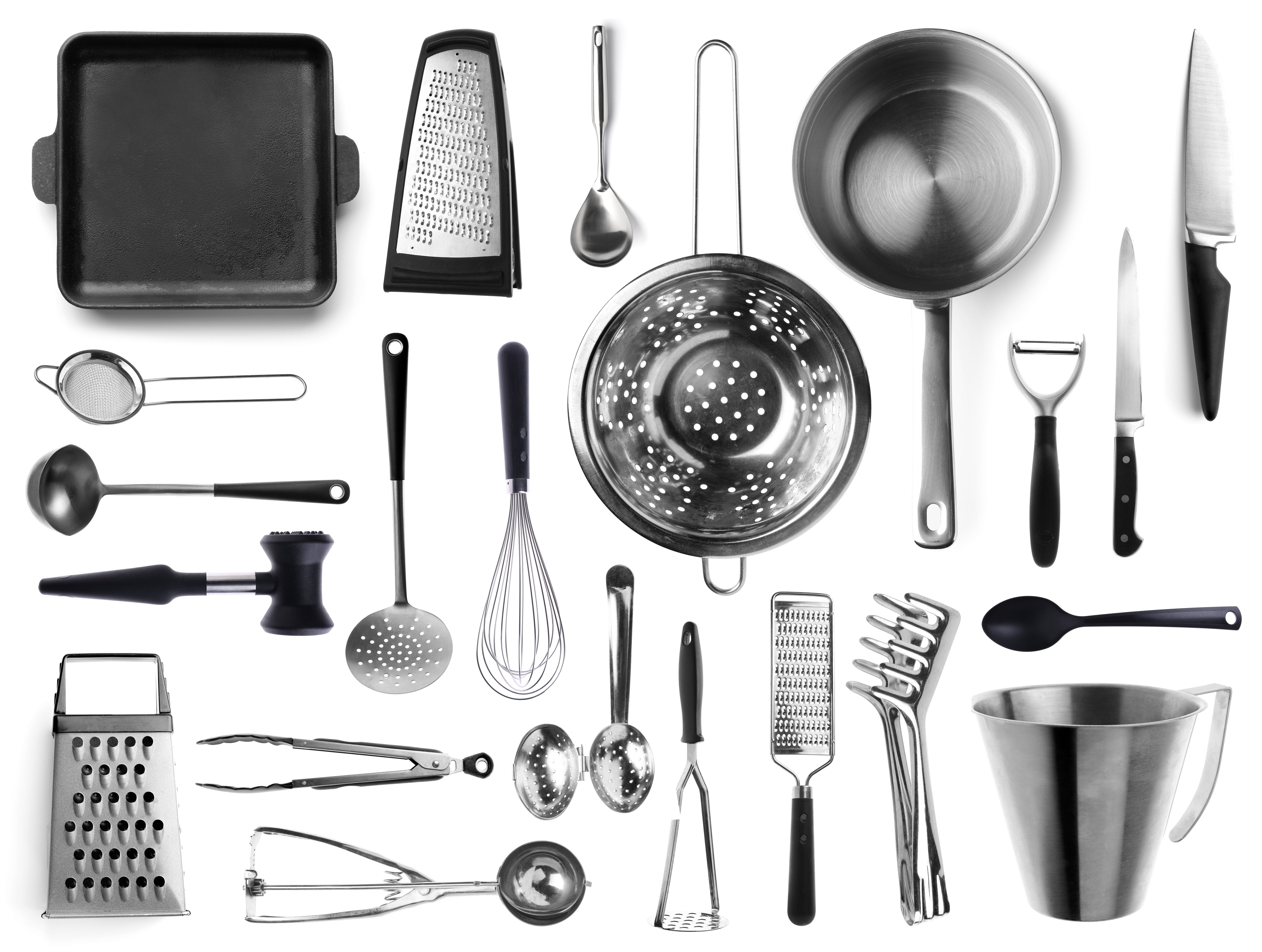 Commercial kitchenware items compared with domestic kitchen equivalents
