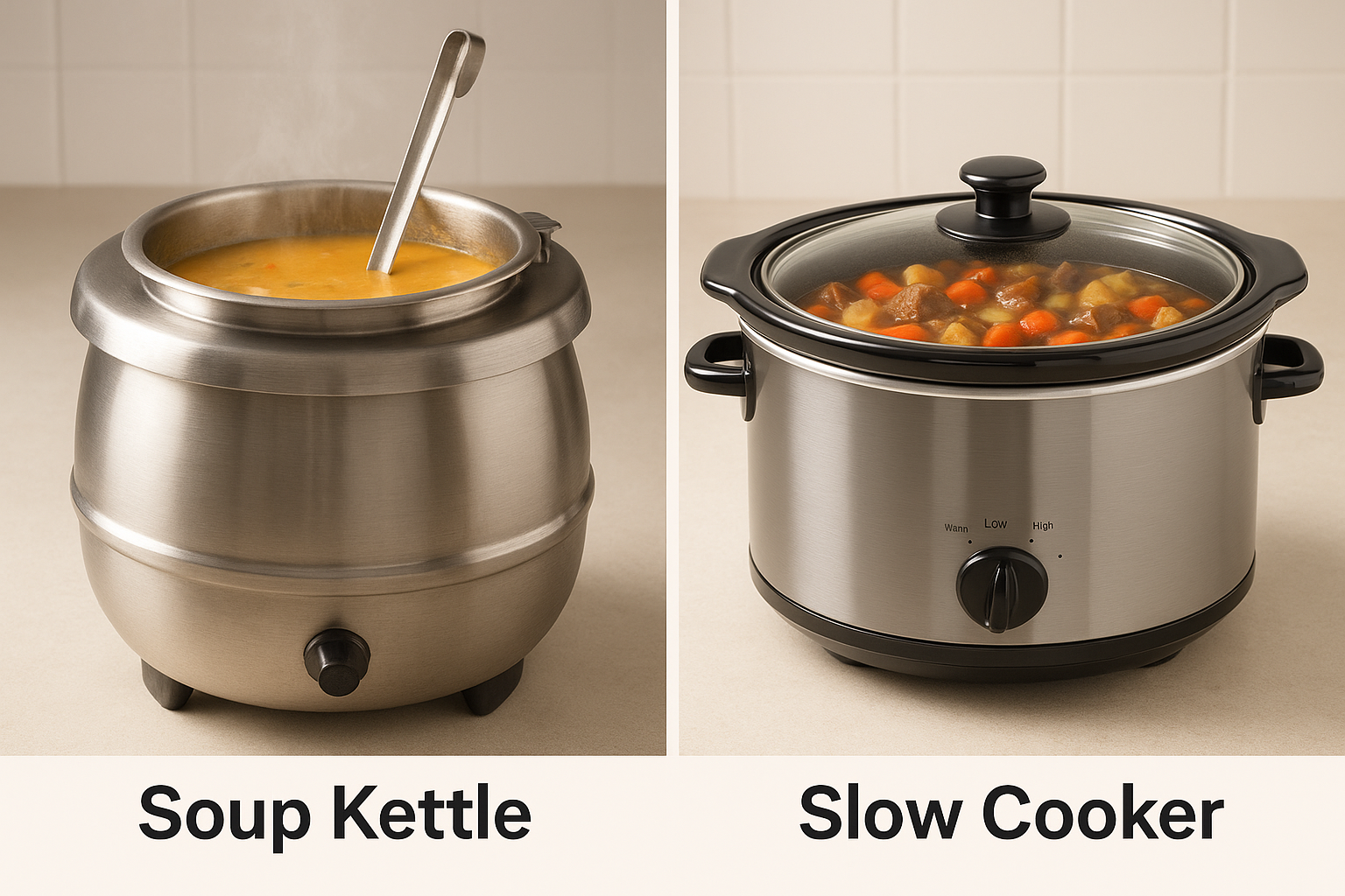 Can I use a soup kettle as a slow cooker? A soup kettle versus a slow cooker comparison