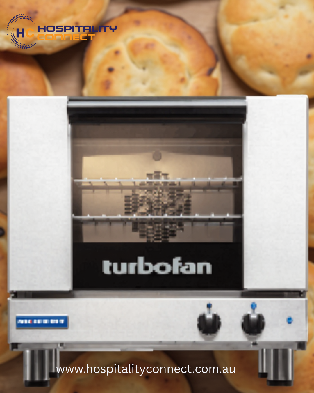Turbofan convection oven showing even baking results for a commercial bakery or café