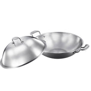 SOGA 3-Ply 42cm Stainless Steel Double Handle Wok Frying Fry Pan Skillet with Lid - Hospitality Connect