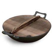 SOGA 36CM Commercial Cast Iron Wok FryPan with Wooden Lid Fry Pan - Hospitality Connect