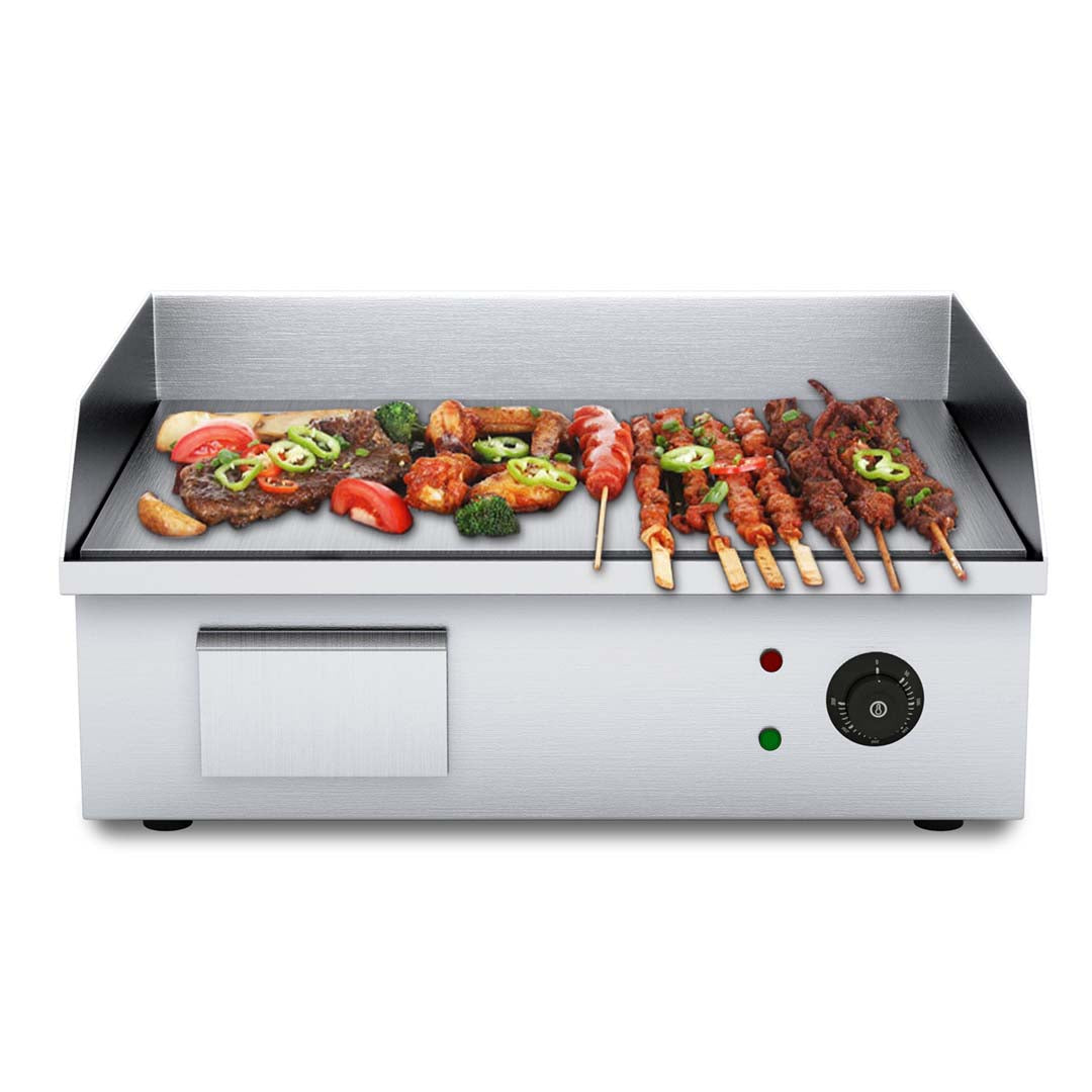 SOGA 2X Electric Stainless Steel Flat Griddle Grill BBQ Hot Plate 2200W - Hospitality Connect