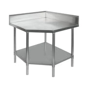 Modular Corner Workbench with 100mm Splashback, 900x900x900mm 0900-6WBCBH. - Hospitality Connect