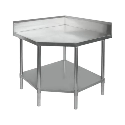 Modular Corner Workbench with 100mm Splashback, 900x900x900mm 0900-6WBCBH. - Hospitality Connect