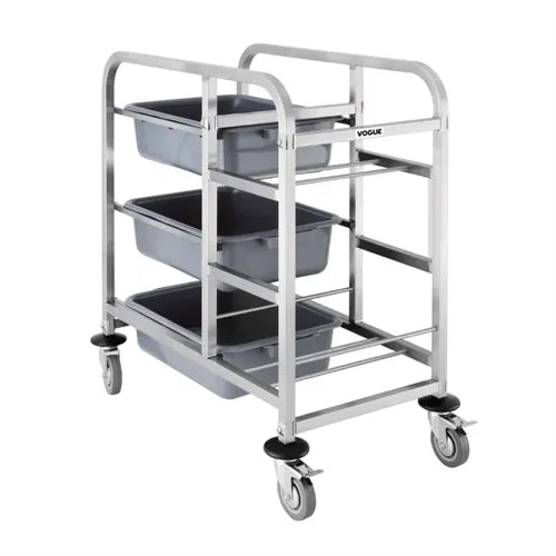 Vogue Stainless Steel Bussing Trolley DK738 - Hospitality Connect