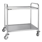 Vogue Stainless Steel 2 Tier Clearing Trolley Large F998 - Hospitality Connect