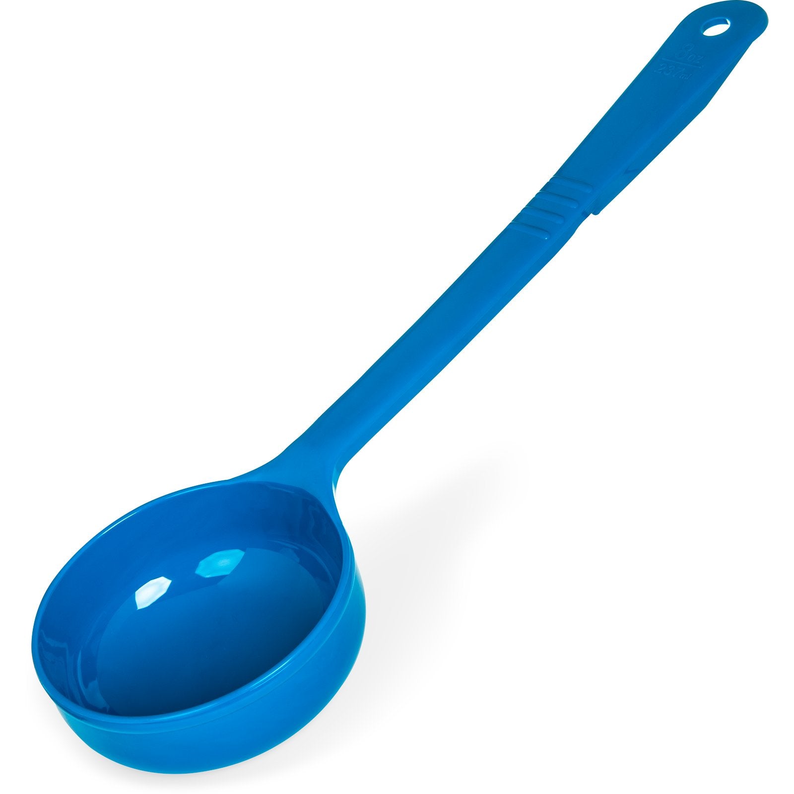 399214 Carlisle Measure Miser Blue Measuring solid spoon with long handle 240mL Capacity - Pack of 12 - Pack Price - Hospitality Connect