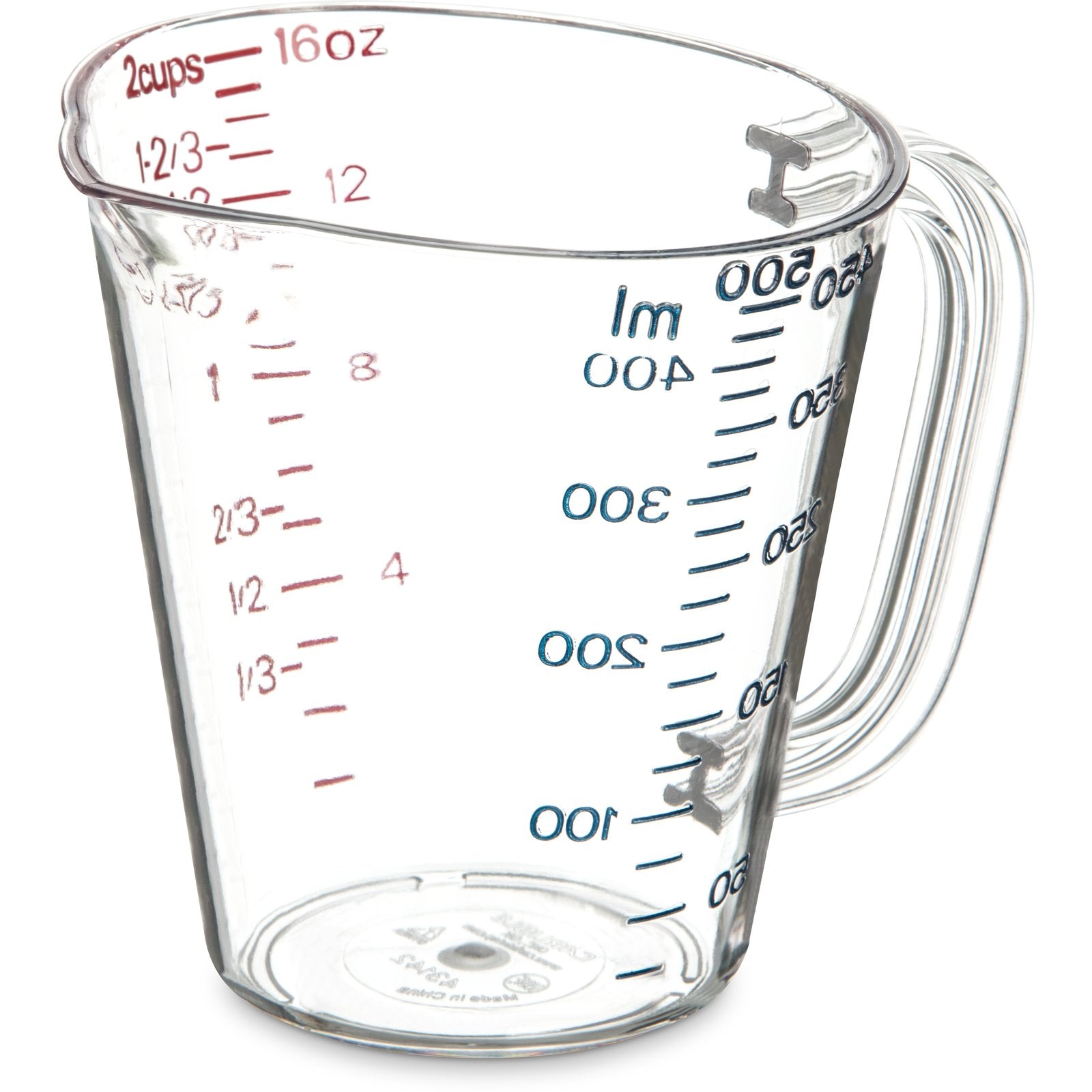 4314207 Carlisle Clear Polycarbonate Measuring Cup 500ml - 6 per pack - pack price - Hospitality Connect