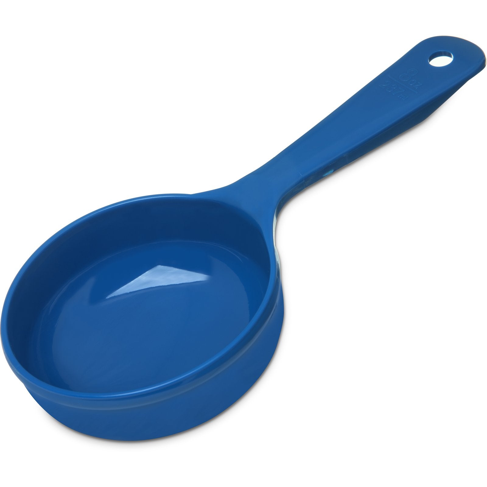 493114 Carlisle Measure Miser Blue Measuring solid spoon with short handle 240mL Capacity - Pack of 12 - Pack Price - Hospitality Connect