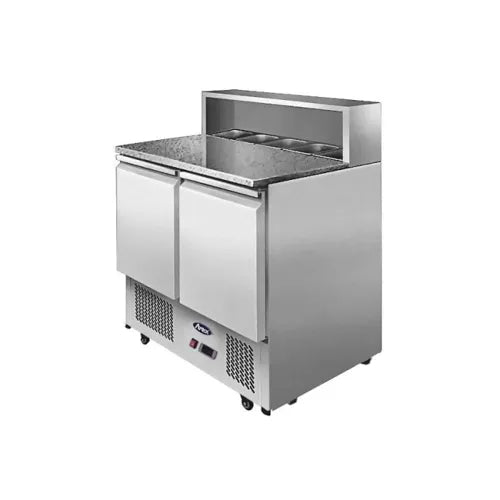 Atosa 2 DOORS PIZZATABLE MARBLE TOP SALADETTE FRIDGE 900 MM ESL3831 - Hospitality Connect