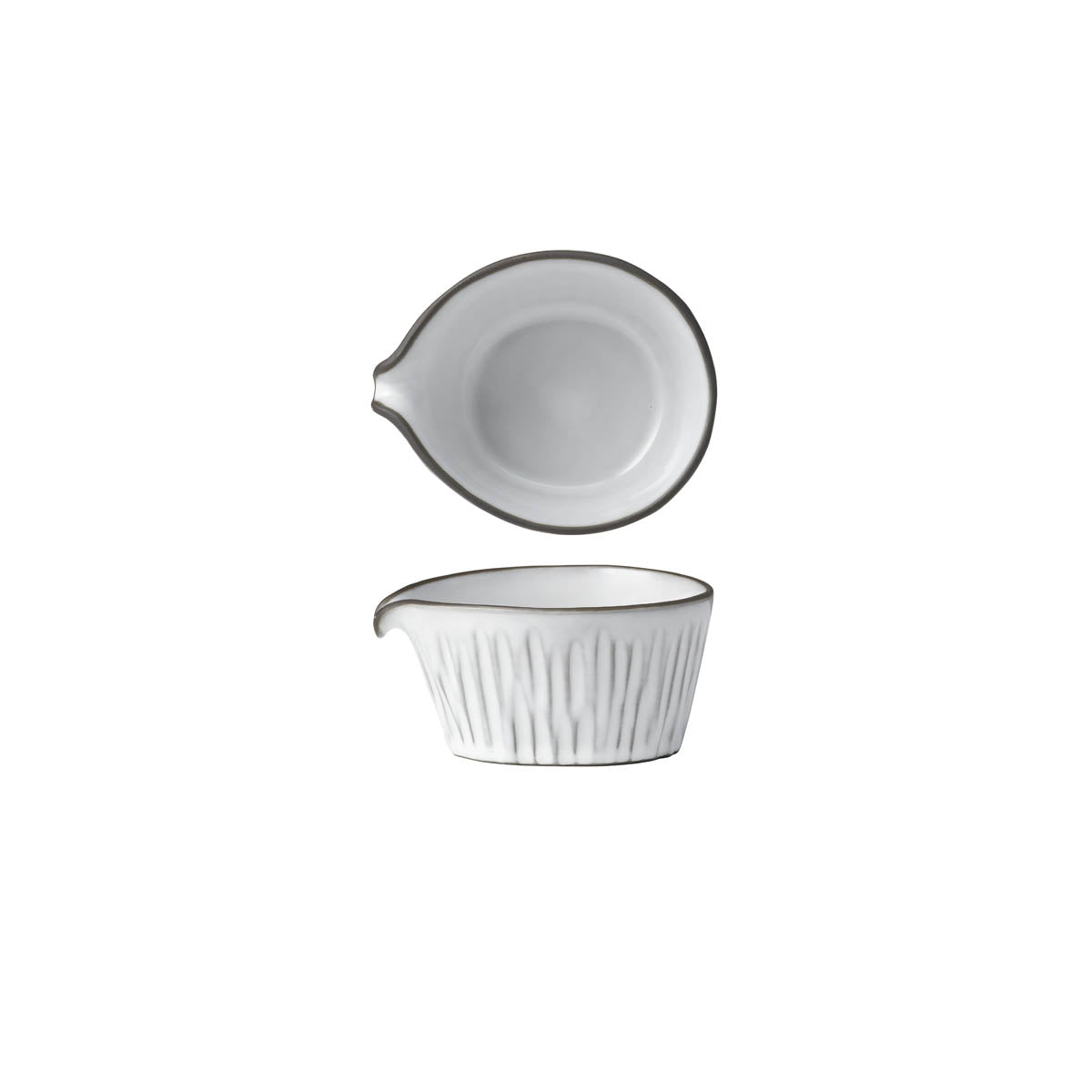 TABLEKRAFT LINEA ORGANICS SERVICE BOWL w/SPOUT 100x60mm WHI Box of 4 - Hospitality Connect