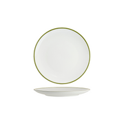 TABLEKRAFT CORE ROUND PLATE COUPE SHAPE-260mm WHI/OGN RIM Box of 4
