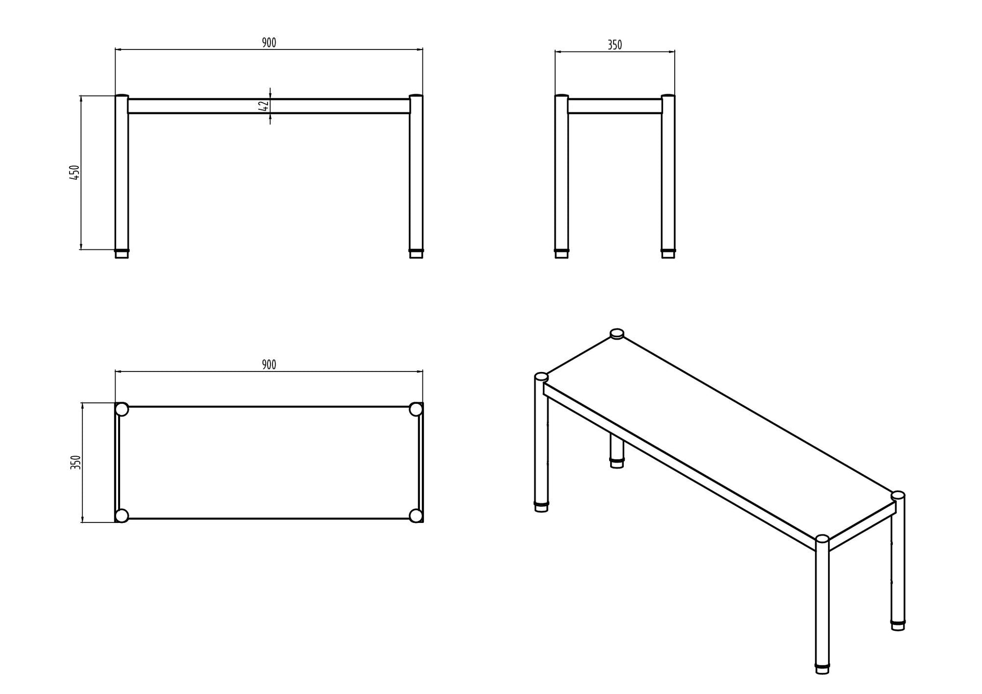 KitchenKnock Single Overshelf - AFO - 900×350×450mm 631131 - Hospitality Connect