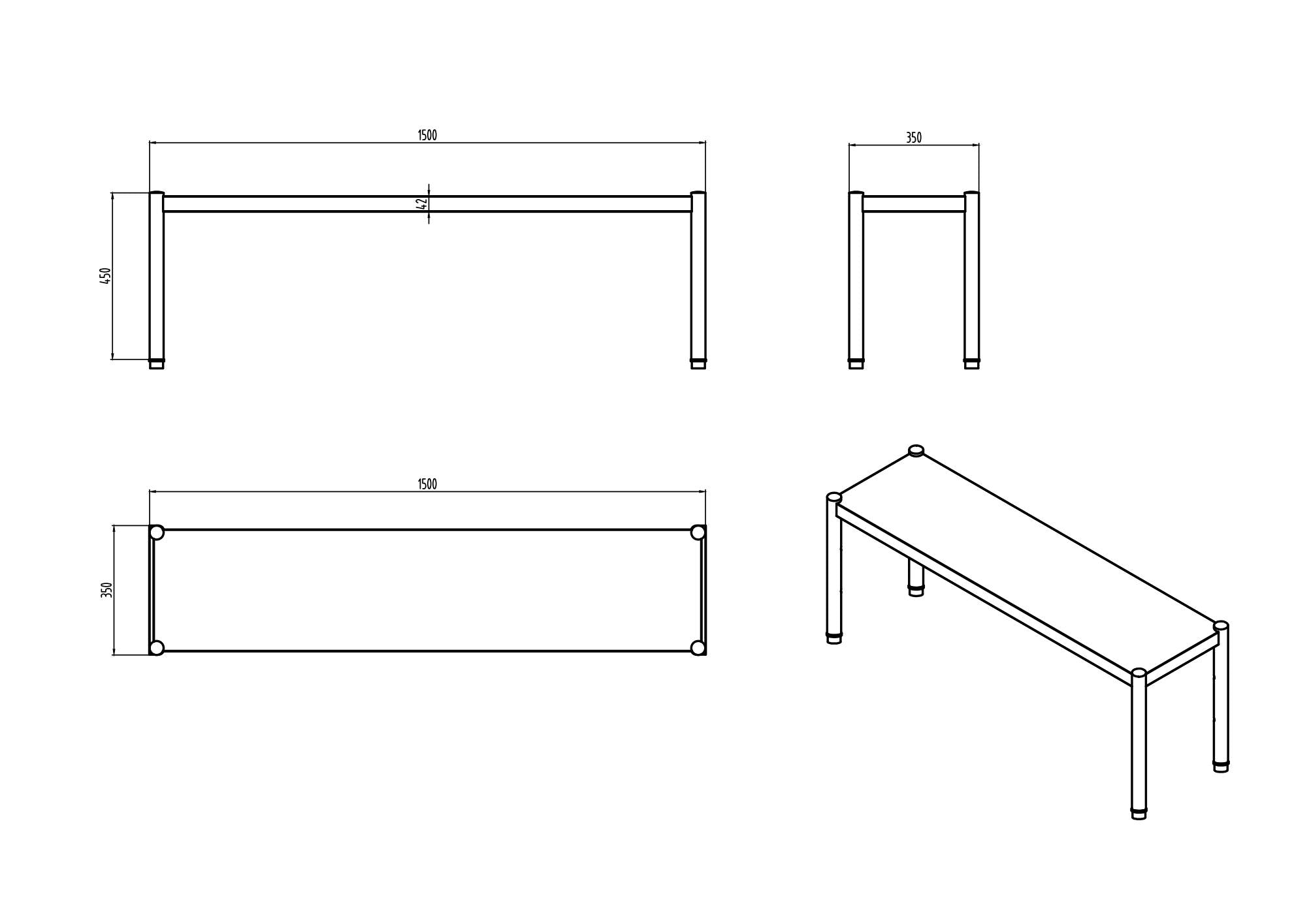 KitchenKnock Single Overshelf - AFO - 1500×350×450mm 620354 - Hospitality Connect