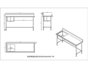 KitchenKnock Single Sink Bench - left Sink - 600 Series - 1800×600×900mm 631121 - Hospitality Connect