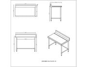 KitchenKnock Outlet Bench with Splash Back - left - 1200×700×900mm 423119 - Hospitality Connect