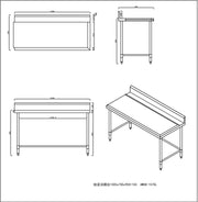KitchenKnock Outlet Bench with Splash Back - left - 1500×700×900mm 631590 - Hospitality Connect