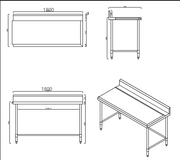 KitchenKnock Outlet Bench with Splash Back - left - 1800×700×900mm 631588 - Hospitality Connect