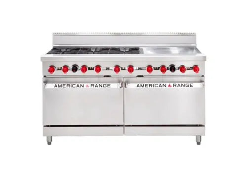 American Range 60" 6 Burner+ 609mm Griddle with Gas Oven Range AAR.6B.24G. - Hospitality Connect