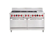 American Range 60 8 Burner + 305mm Gridle with Gas Oven Range AAR.8B.12G. - Hospitality Connect
