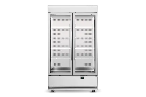Skope ActiveCore Upright Fridge Bottom Mount 2 Glass Door Lit Sign  BME1200N-AC - Hospitality Connect