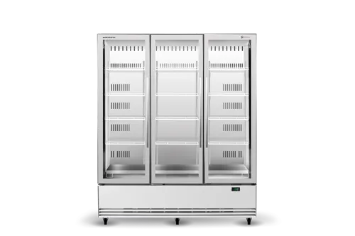 Skope ActiveCore Upright Fridge Bottom Mount 3 Glass Door with 5x Shelves per Door BME1500N-A - Hospitality Connect