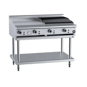 B&S Black Combination 600mm Grill Plate & 600 mm Char Broiler BT-GRP6-CBR6. - Hospitality Connect