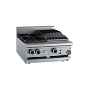 B&S Black Combination Two Open Burners & 300mm Char Broiler Bench Mounted BT-SB2-CBR3BM. - Hospitality Connect