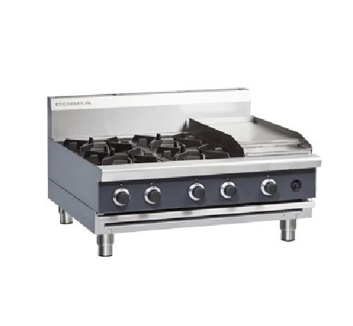 Cobra 900mm Four Burner / Griddle Gas Cooktop - Bench Model C9C-B. - Hospitality Connect