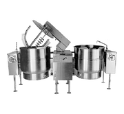 Crown 2 x 303 Litre Twin Electric Mixer Kettle - On Legs ELTM802. - Hospitality Connect