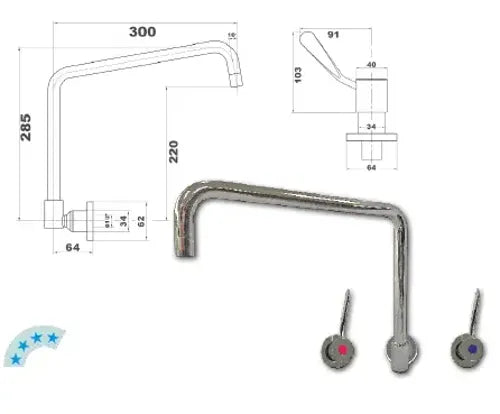 Jetstream WALL MOUNT WITH 300MM SPOUT JET3300WCB. - Hospitality Connect
