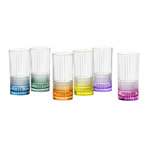 RCR BRILLANTE HIGHBALL 370ml ASSORTED 6PC SET (27626020206) - Hospitality Connect